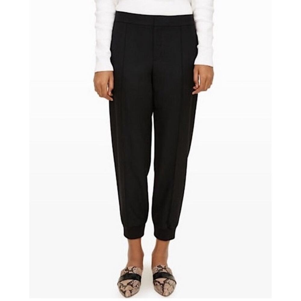 Club Monaco Black Cropped Tapered Wool Pants